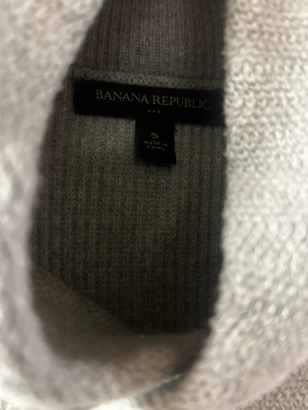 Banana Republic Light Gray Shawl Neck Knit Sweater